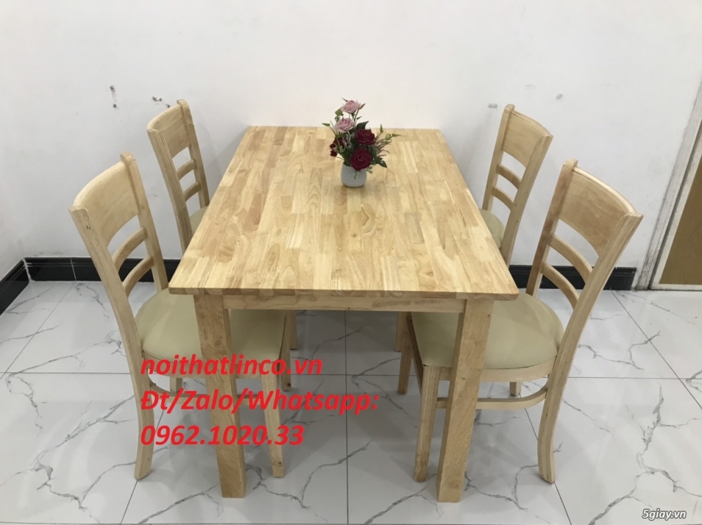 Bộ bàn ăn cabin 4 ghế gỗ tự nhiên giá rẻ đẹp | Nội Thất Linco TP.HCM - 2