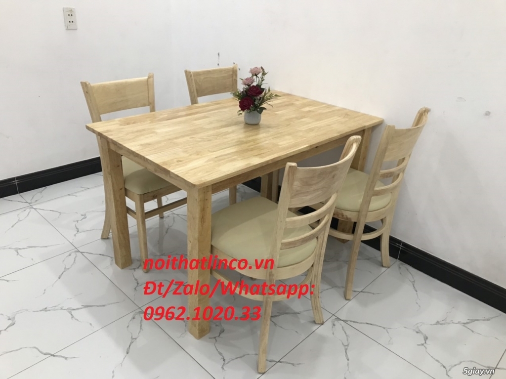 Bộ bàn ăn cabin 4 ghế gỗ tự nhiên giá rẻ đẹp | Nội Thất Linco TP.HCM - 3