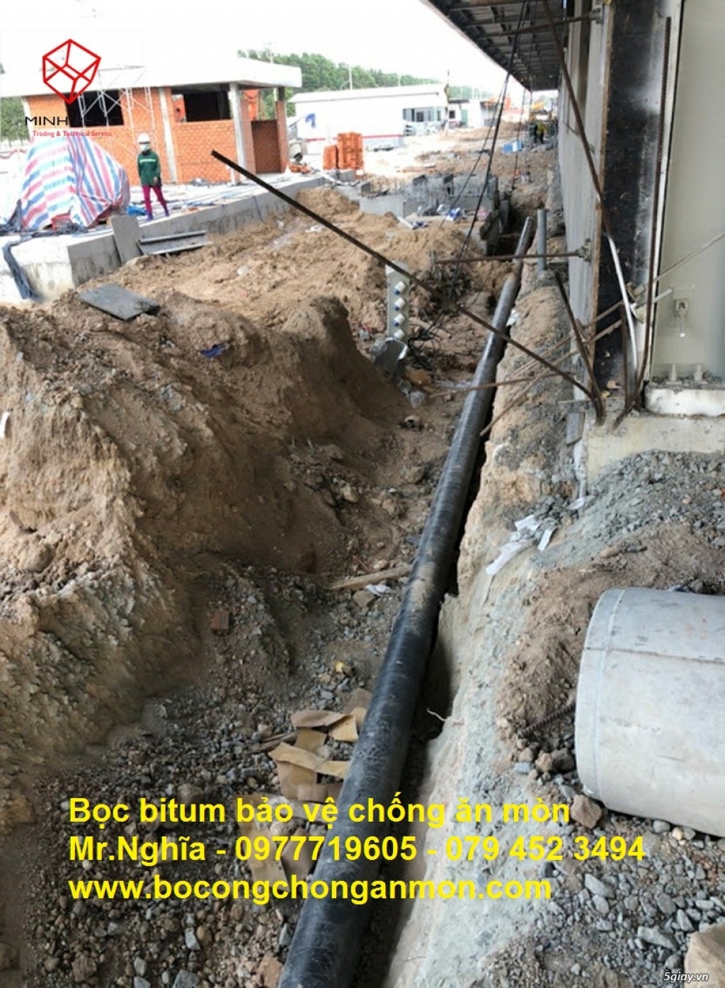 Băng keo bitum premcote  bảo vệ chống ăn mòn ống kim loại chôn ngầm. - 1