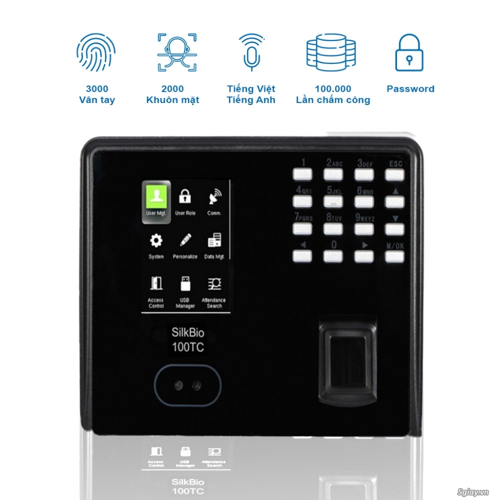 Máy Chấm Công Vân Tay, Nhận Diện Khuôn Mặt ZKTECO SILKBIO-100TC