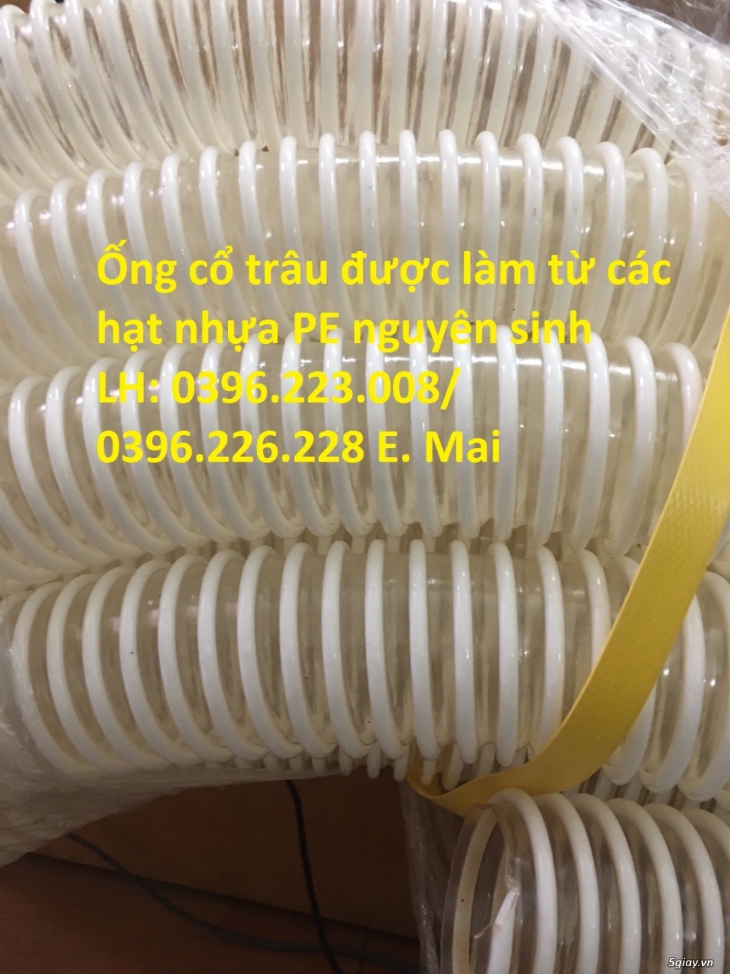 (Ống gân nhựa trắng)ống cổ trâu gân nhựa phi 40, phi 50 , phi 60,phi75 - 1