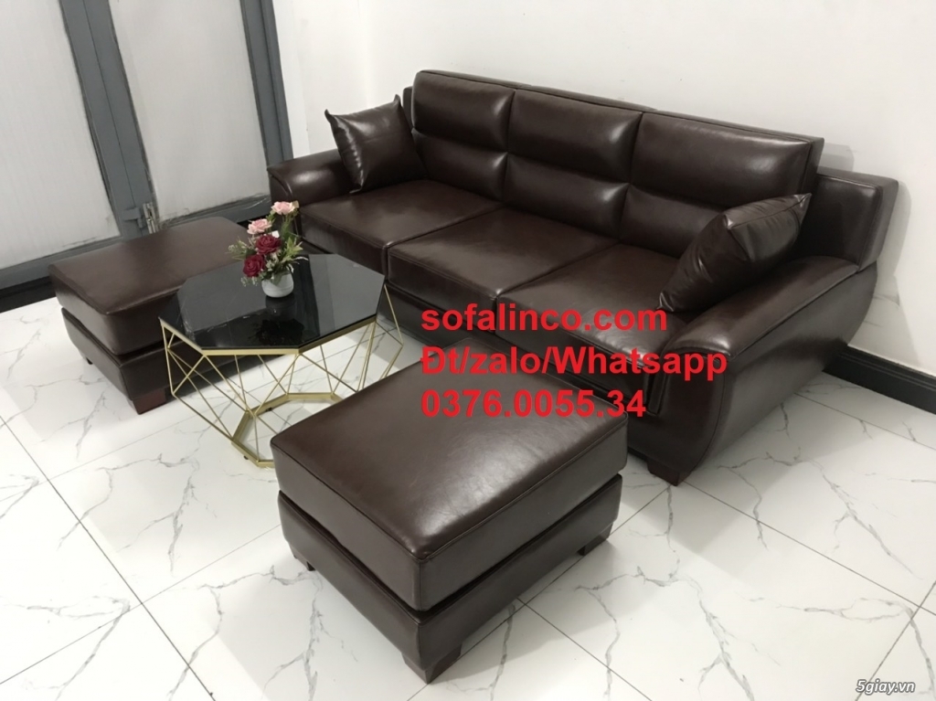 Sofa băng (giả da) HCM | Ghế salon văng simili nâu thái lan cao cấp SG - 11