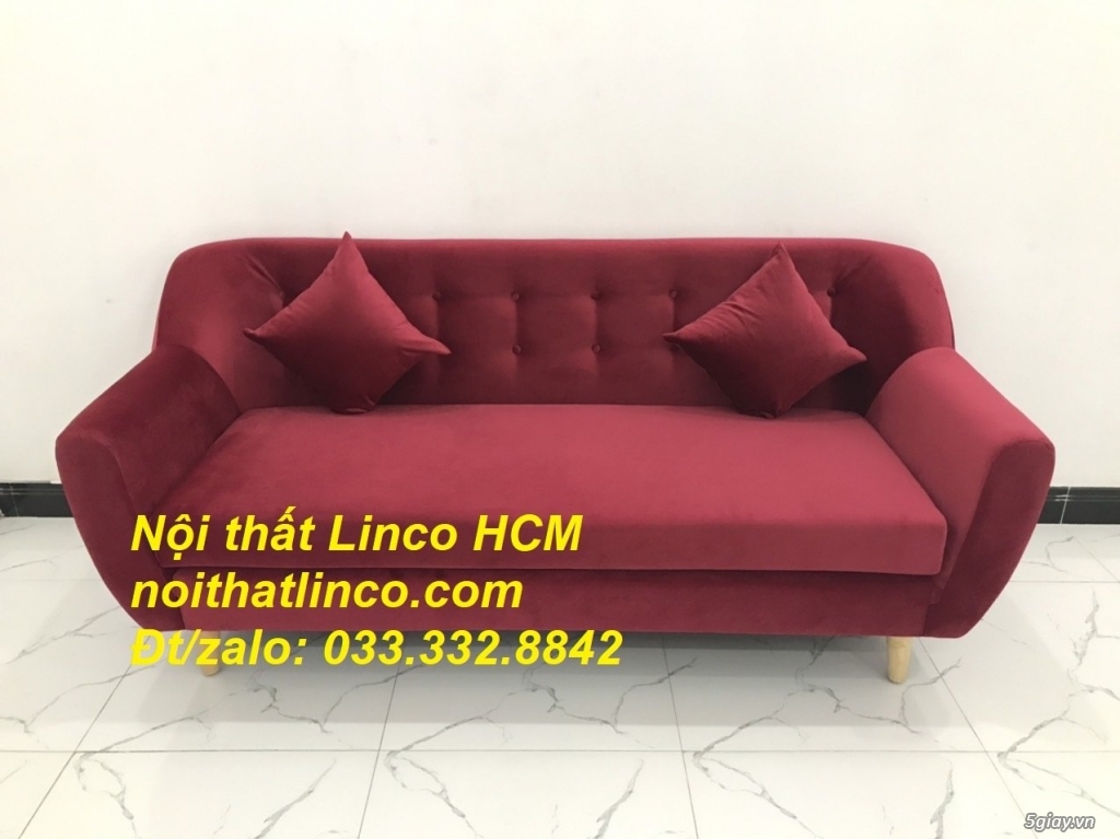Ghế sofa băng đỏ đô vải nhung sang trọng Nội thất Linco Tphcm - 3