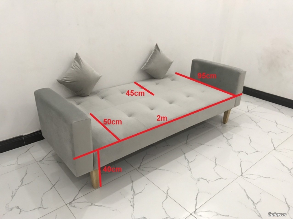 Bộ ghế sofa băng thông minh bật giường nằm xám ghi trắng HCM SG - 4