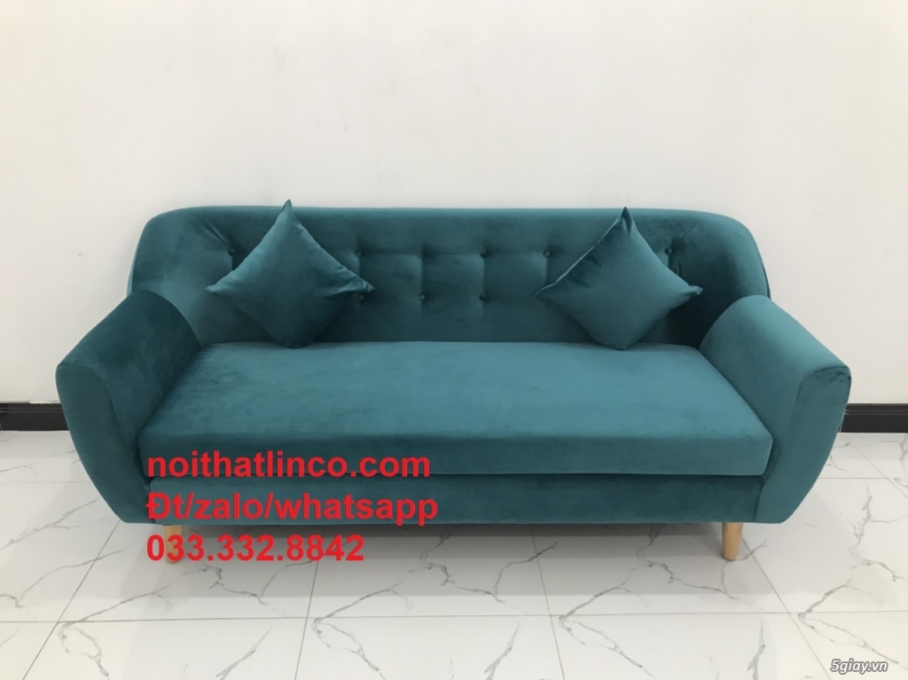 Bộ ghế sofa băng văng dài vải nhung đẹp sang trọng Tphcm - 3