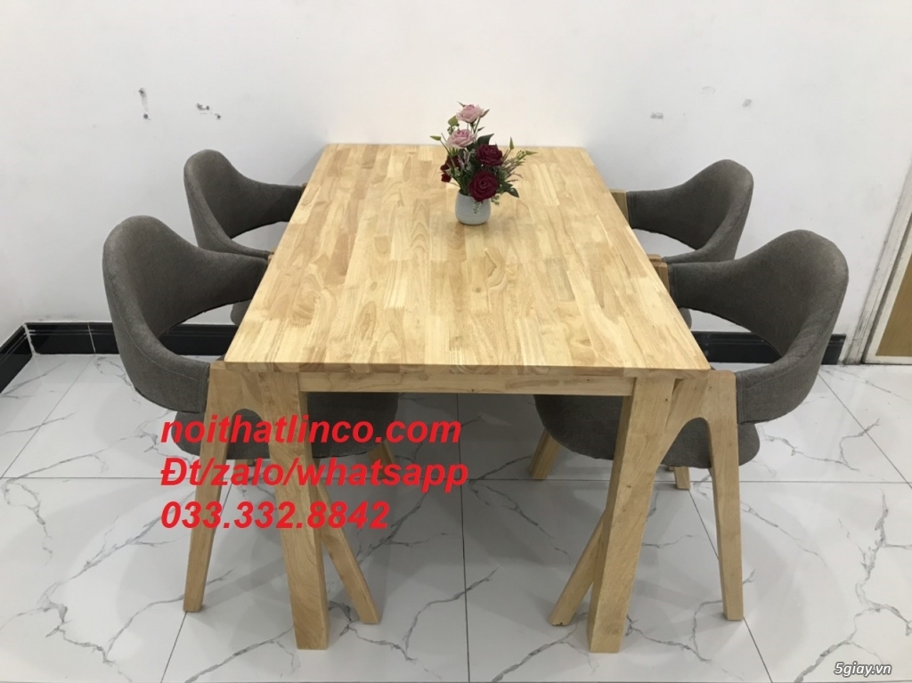 Bộ bàn ăn 4 ghế bọc nệm vải Nội thất Linco HCM Sài Gòn - 2