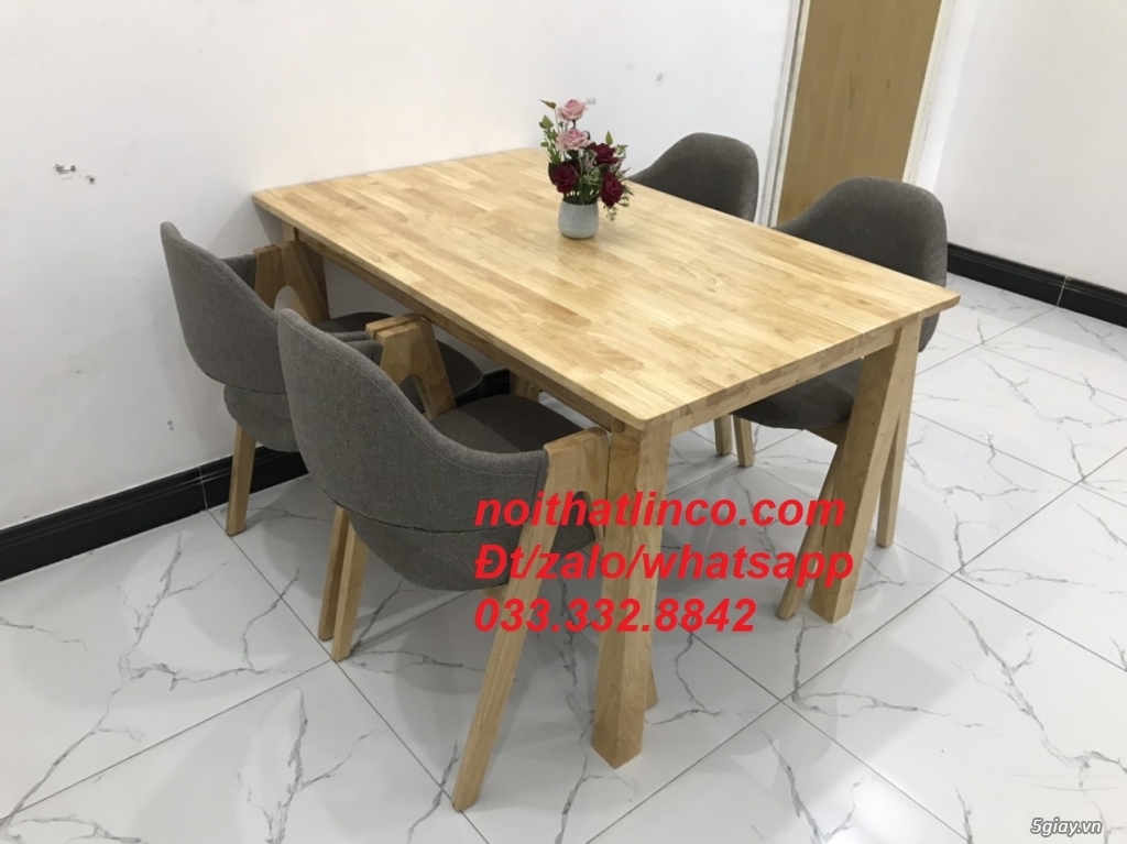 Bộ bàn ăn 4 ghế bọc nệm vải Nội thất Linco HCM Sài Gòn - 3