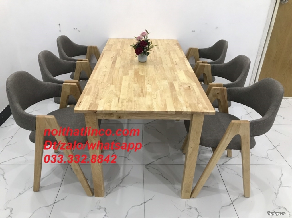 Bộ bàn ăn 6 ghế gỗ tự nhiên đẹp HCM Sài Gòn - 2