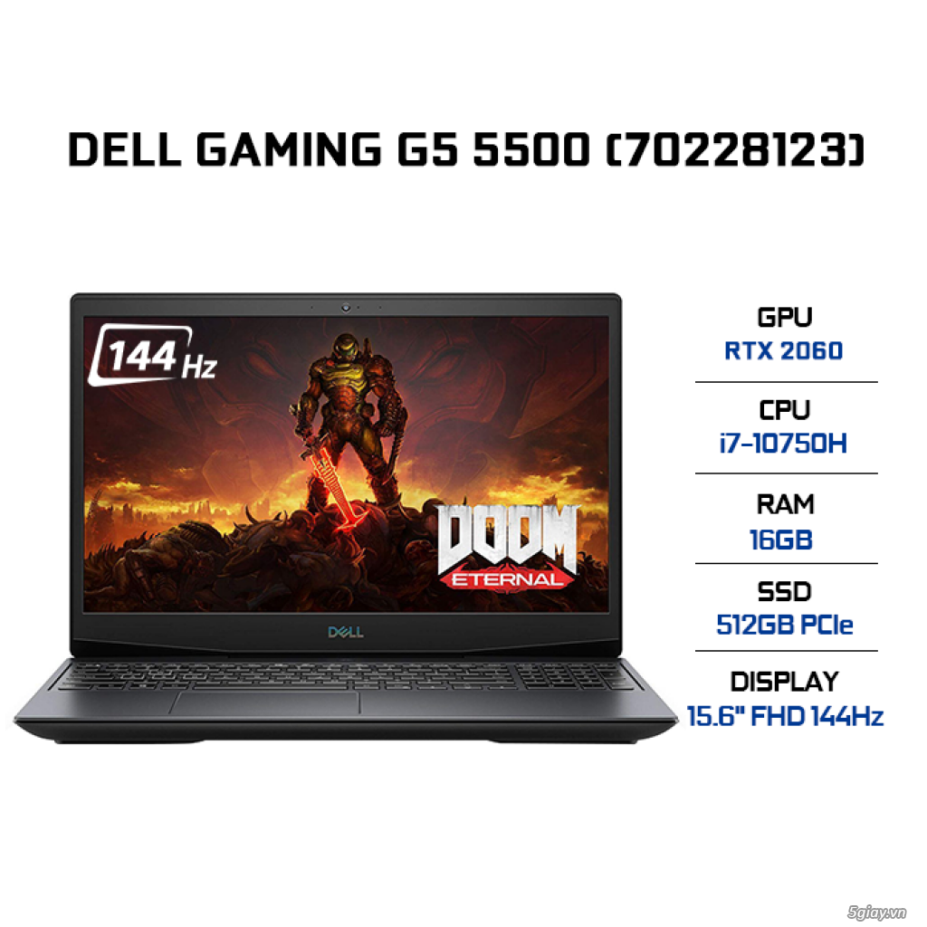 Laptop Dell Gaming G5 ( i7-10750H 16Gb Ram, 512Gb SSD, VGA 2060 6Gb, W