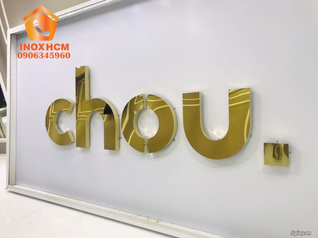 Chữ Inox Vàng Gương PVD - Nhận gia công inox theo yêu cầu - 1