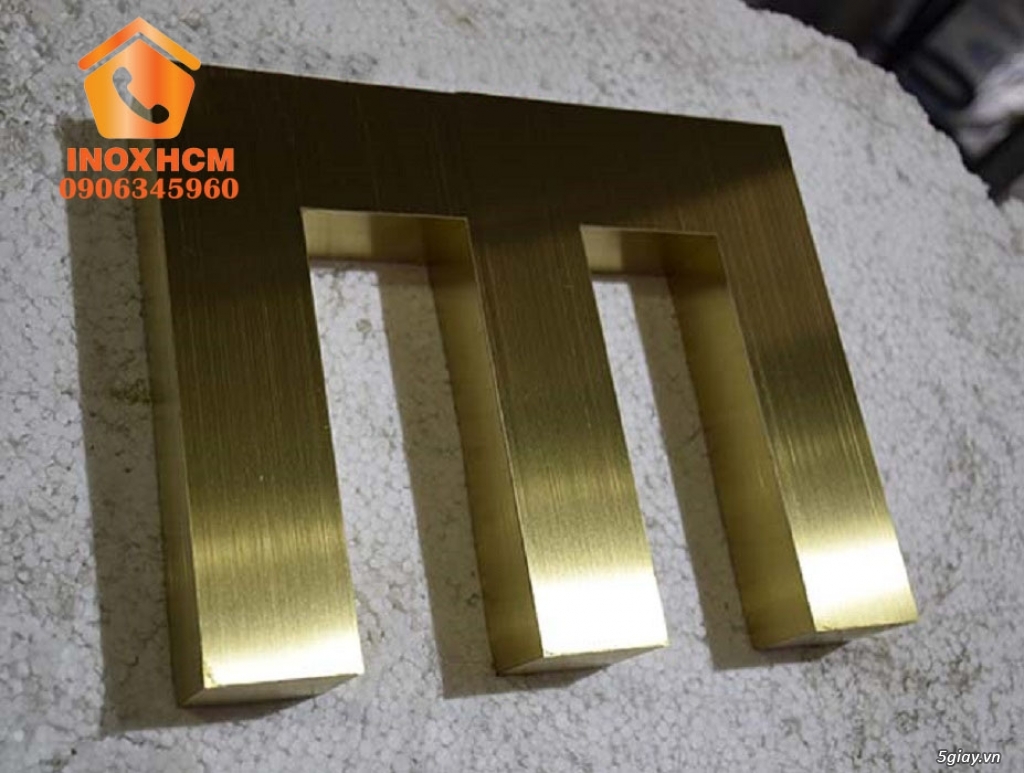 Chữ Inox Vàng Xước PVD - Nhận gia công inox theo yêu cầu - 1