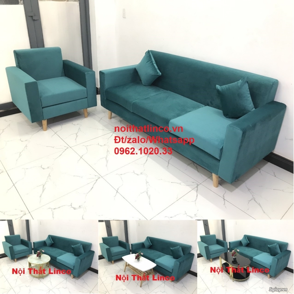 Sofa hiện đại Sài GÒn | Ghế sofa xanh lá cây đẹp phòng khách tphcm