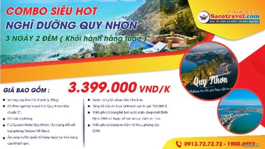 Combo Quy Nhơn 2022 3 ngày 2 đêm - 5