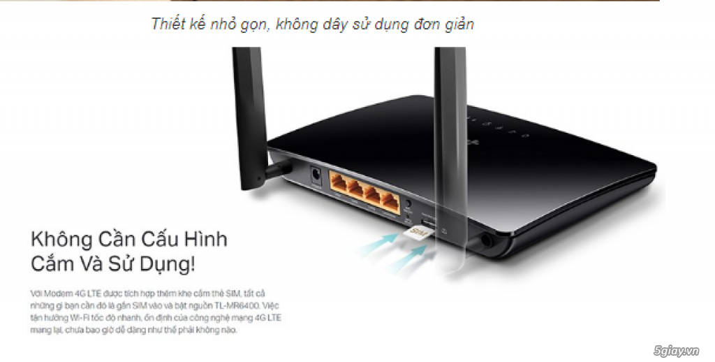 Phát WiFi TP-Link TL-MR6400 có khe cắm sim 4G LTE - 3