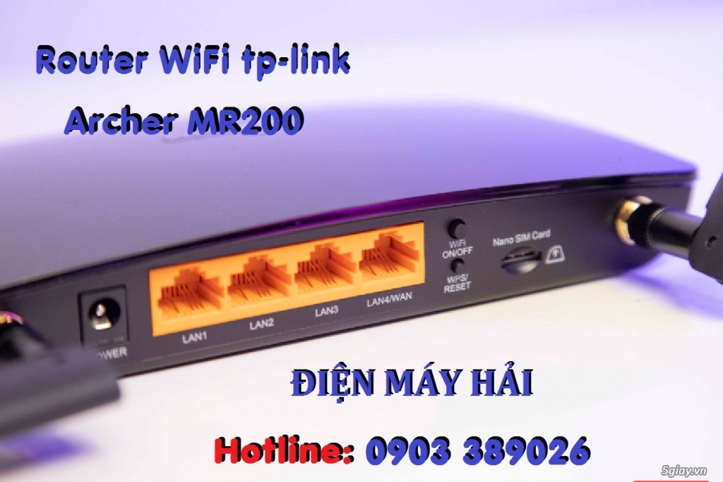 Router paht1 WiFi TP-Link Archer MR200 hỗ trợ thêm khe sim 4G