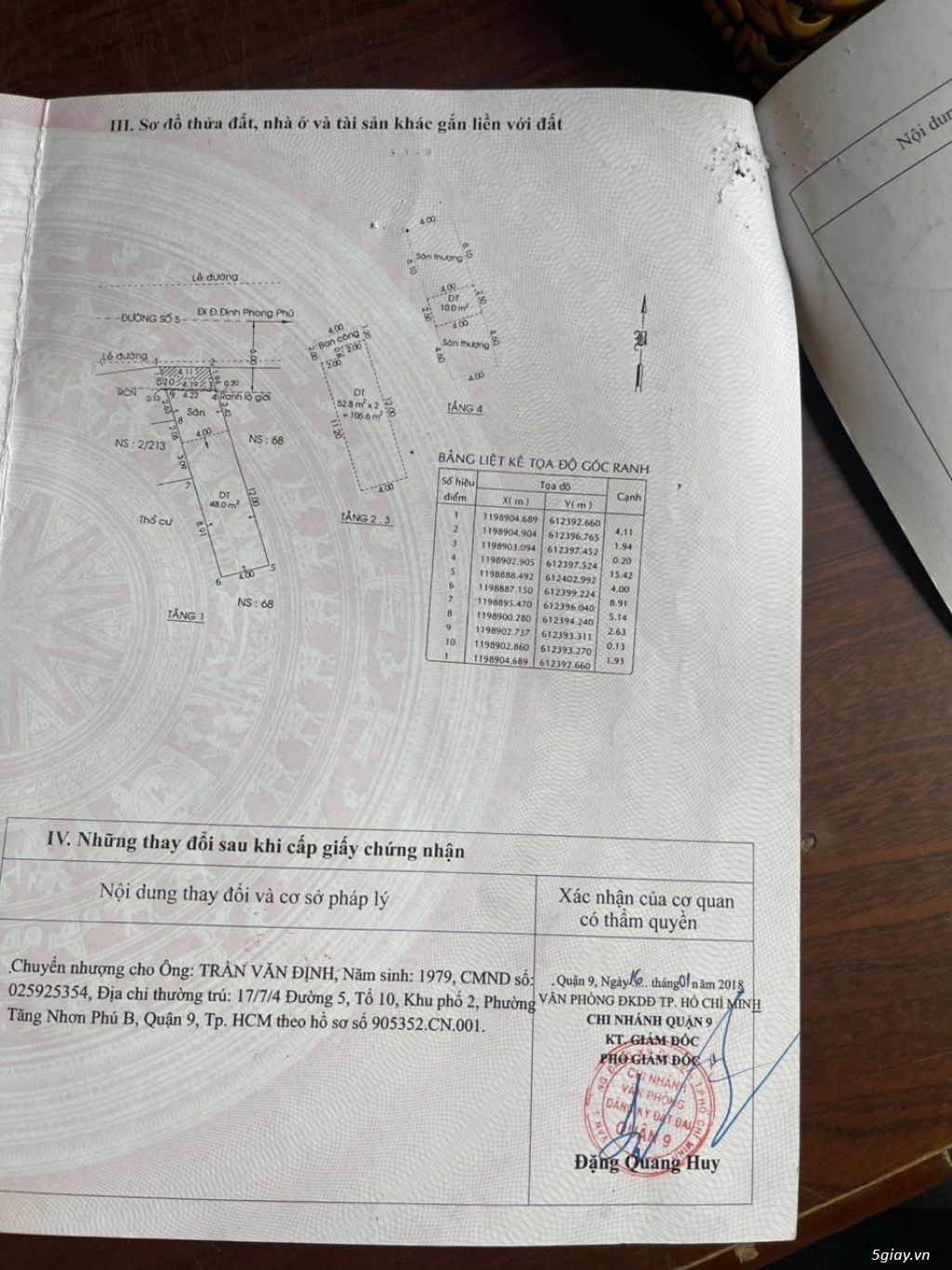 Nhà Mt phường TNP B Q9