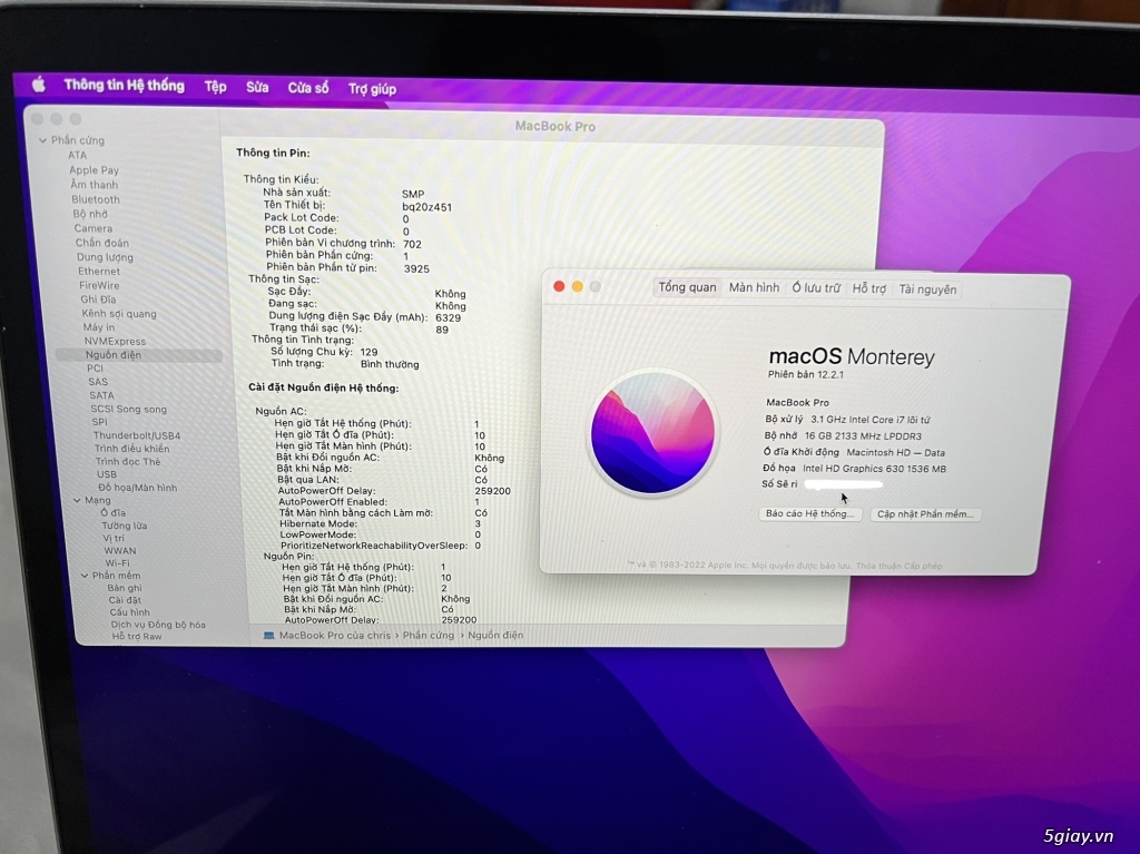 Như mới Macbook pro 15inch  2017 max option, i7, 3.1ghz, 16gb ram, 1Tb - 3
