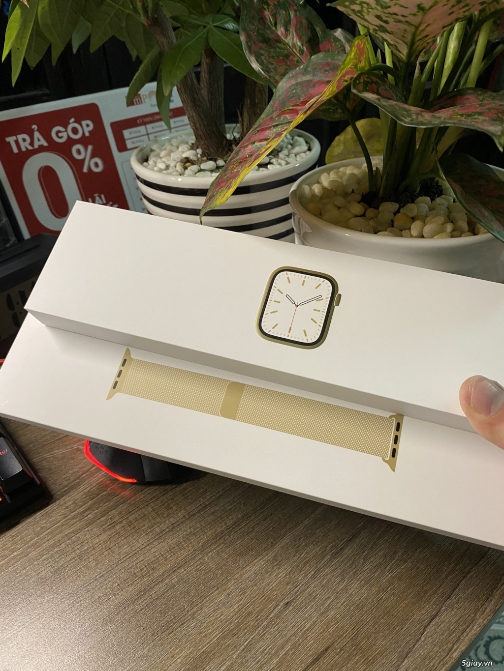 Apple watch thép 7 45mm gold / graphite bản Nhật có hỗ trợ sạc nhanh - 4