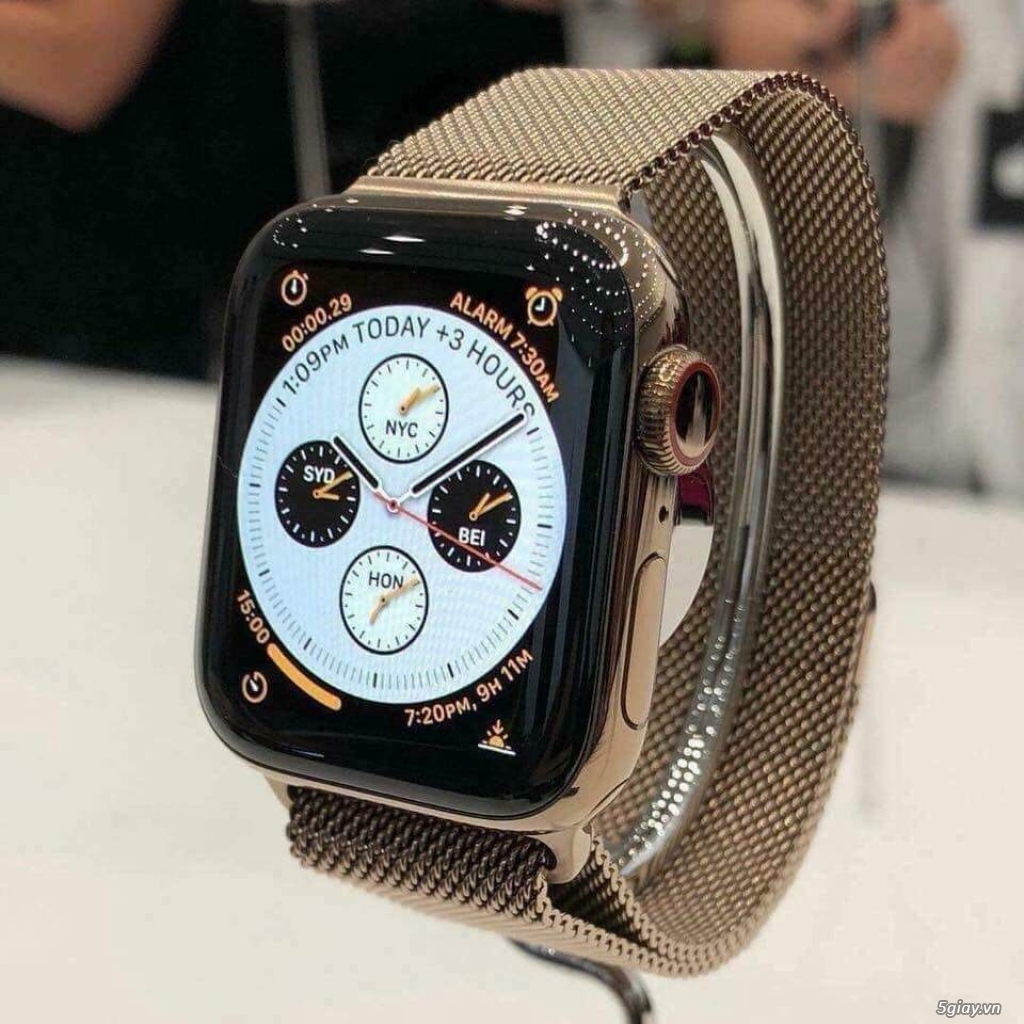Apple watch thép 5 milan gold nay đã rẻ new seal esim - 1