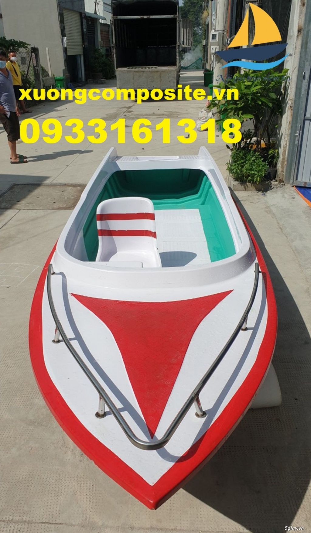 Thuyền nhựa chèo tay chở 2 người, thuyền chèo tay chở 3 - 4 người - 5