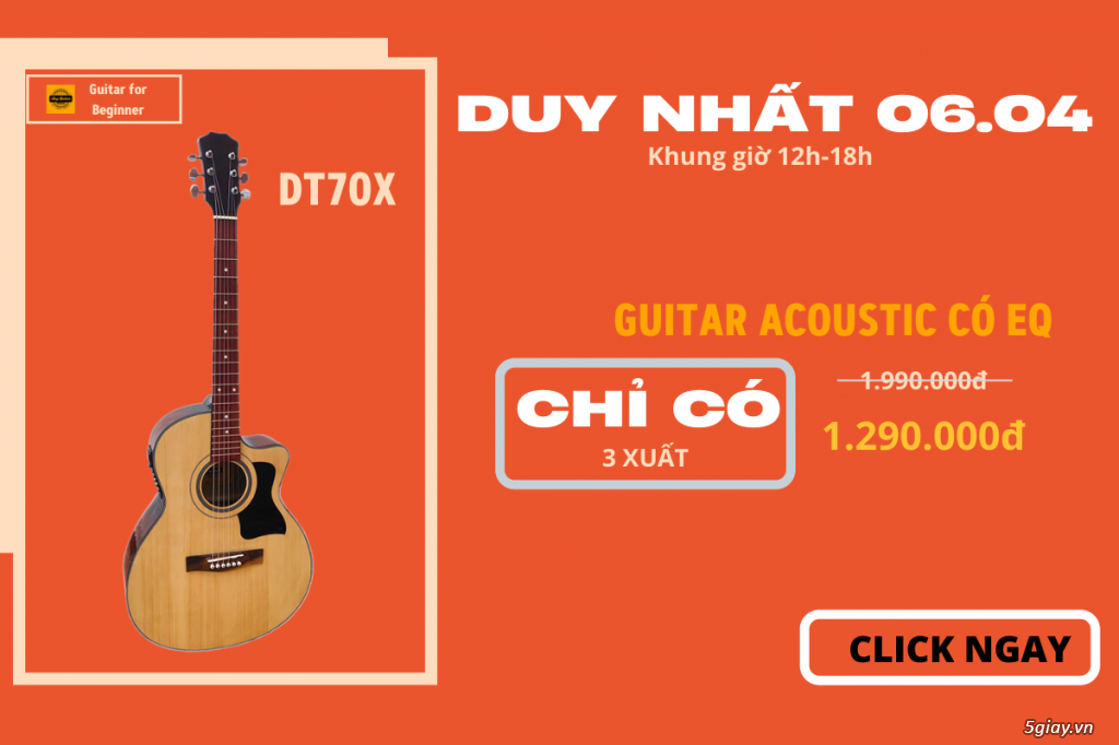 Đàn Guitar Giảm giá chỉ từ 1.290.000đ Tặng 5 phụ kiện - Click ngay