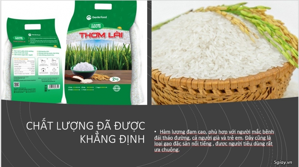 Gạo Thơm Lài Gente Food túi 2kg Cơm Thơm, Dai, Mềm Dẻo, Vị ngọt - 2