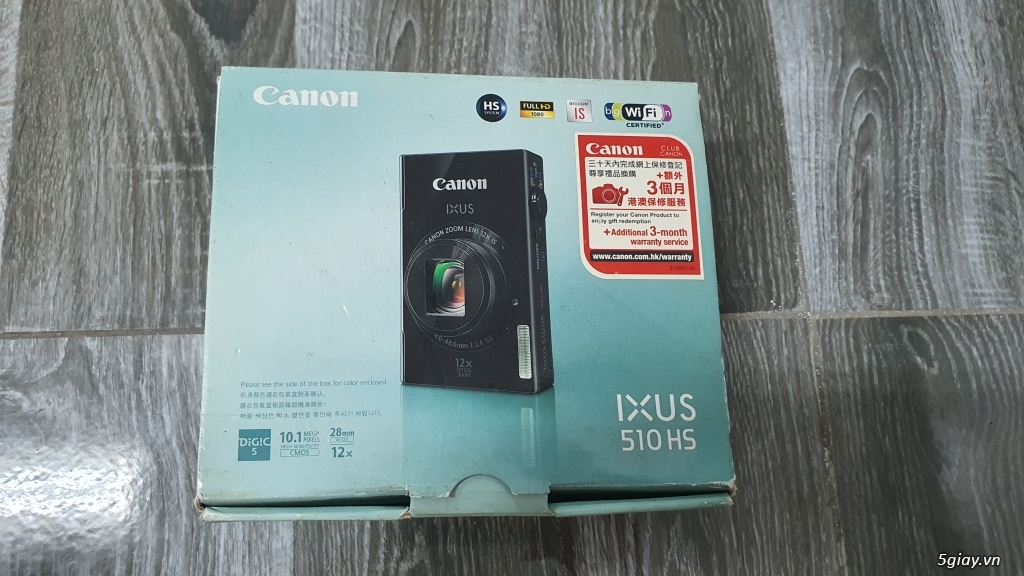 Máy ảnh canon ixus 510hs fullbox like new kèm thẻ 16gb