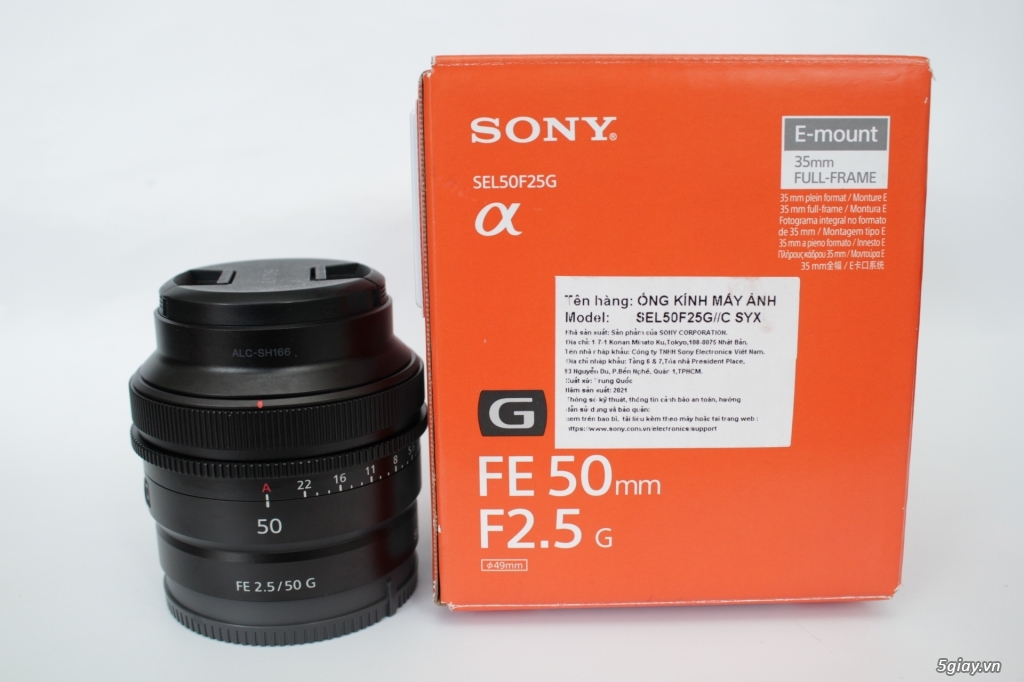 Bán lens  SONY FE 50 mm F/2.5G fullbox mới 99% - 2