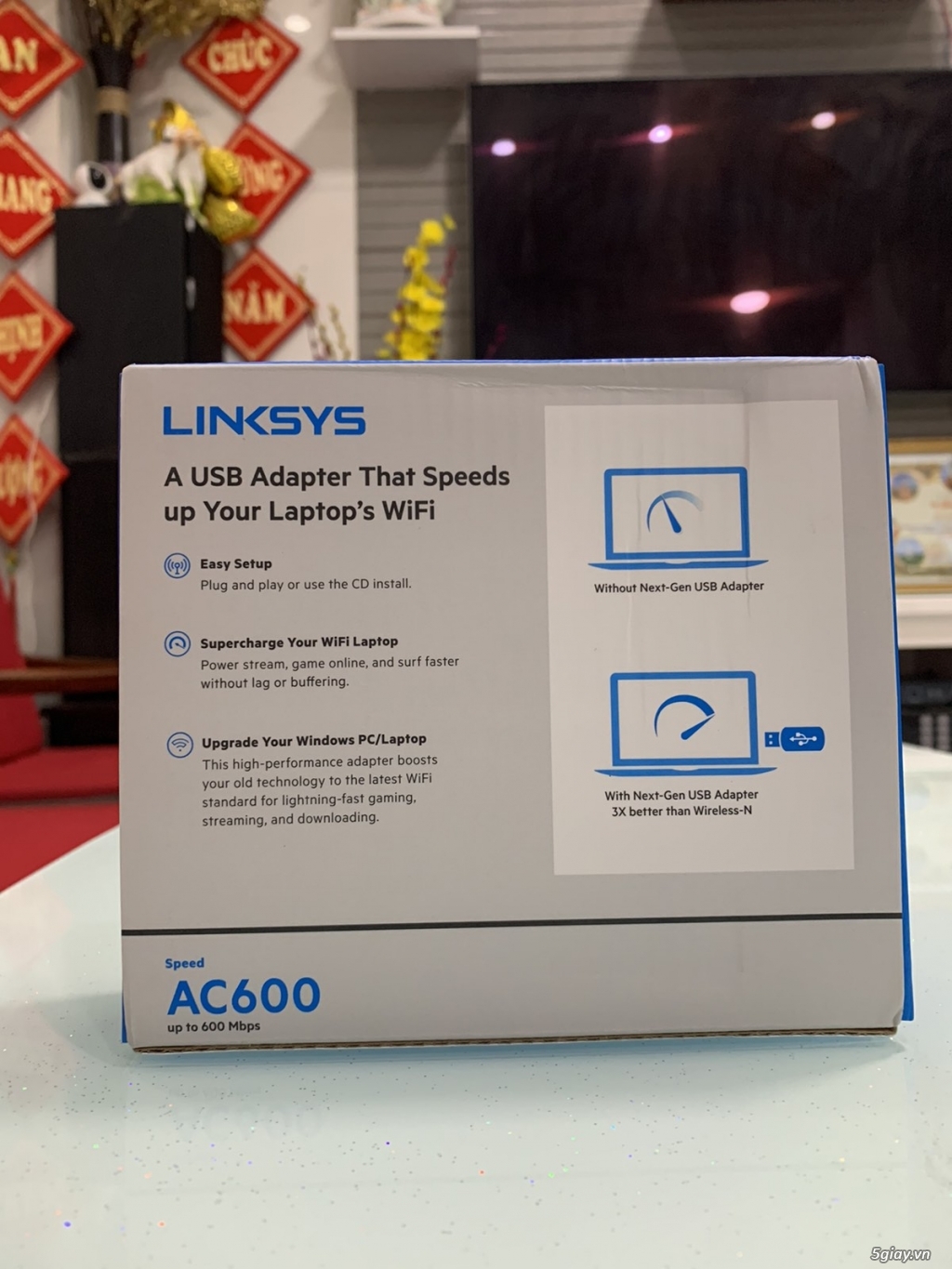 USB bắt wifi Linksys Max-Stream AC600mb hàng USA  mới nguyên hộp. - 2