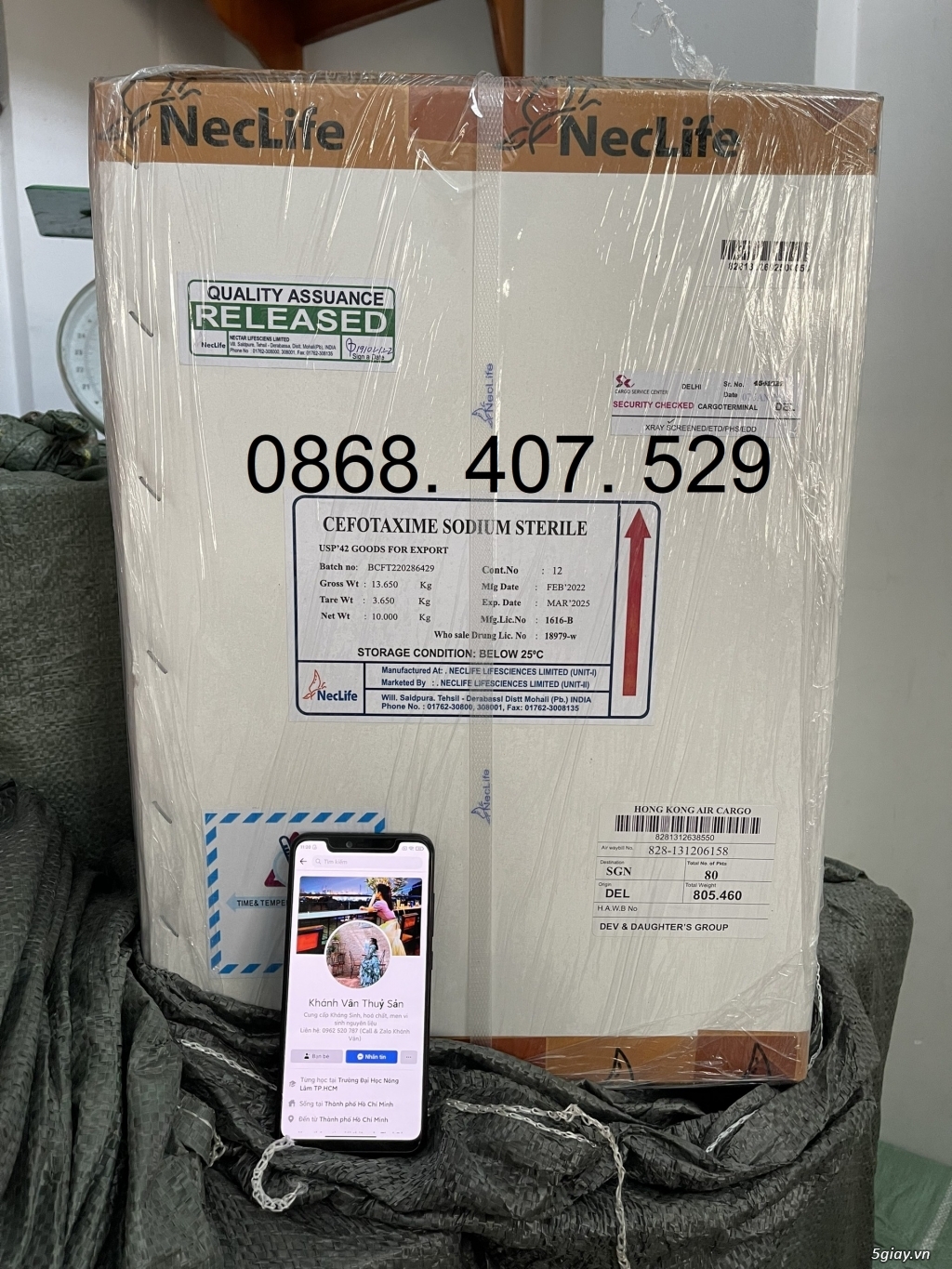 Kháng sinh thuỷ sản Cefotaxime Korpan 98% - 2