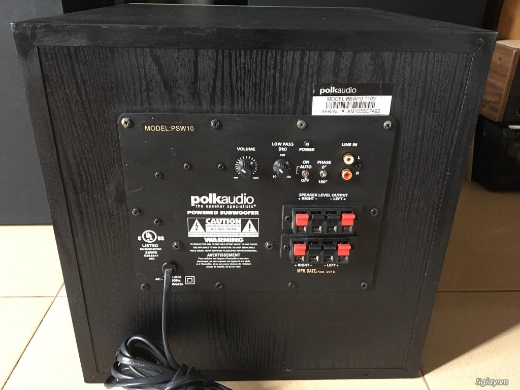 Loa Sub Mission MS-8-Theater ReSearch TR-7000-PolkAudio PSW10 - 15