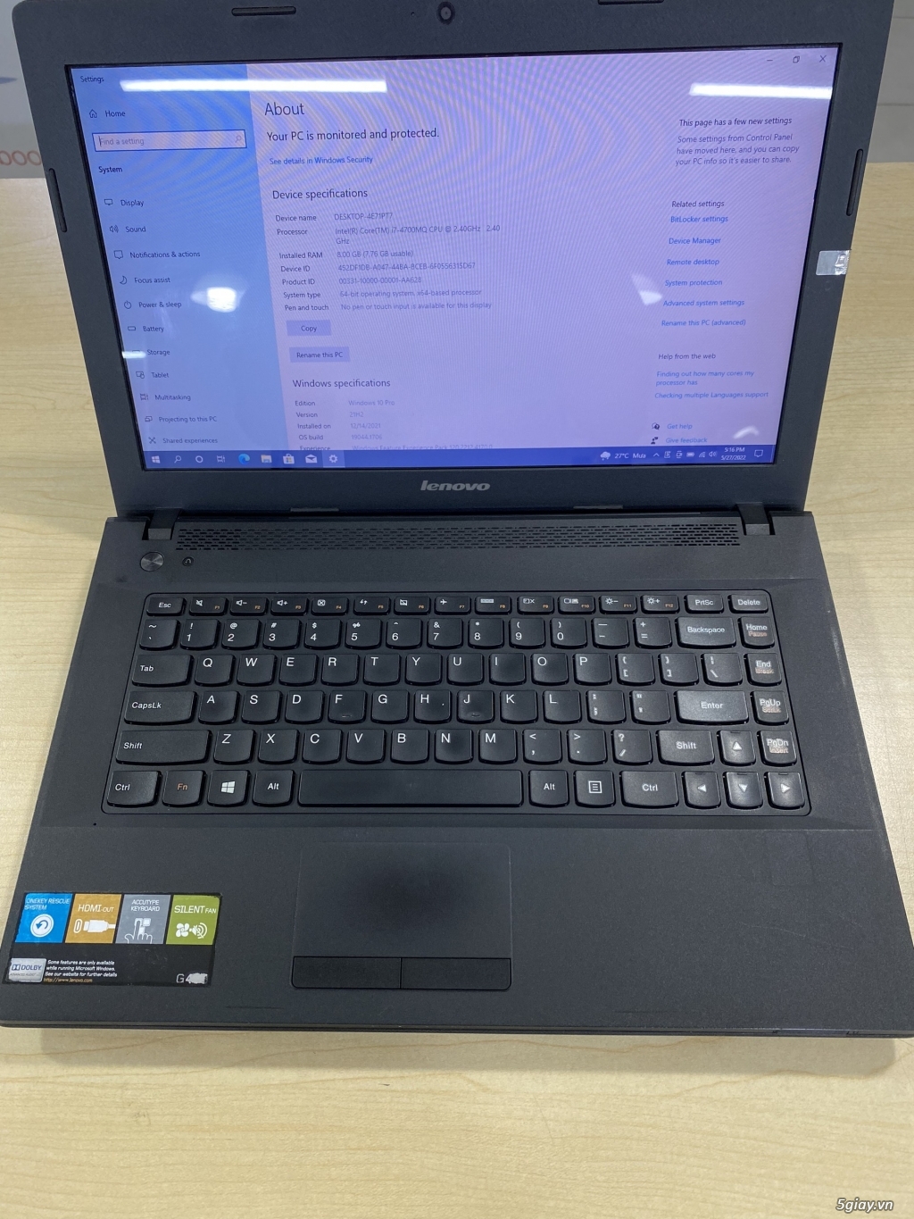 Cần bán Laptop Lenovo G410 i7 4700MQ giá rẽ bèo - 1