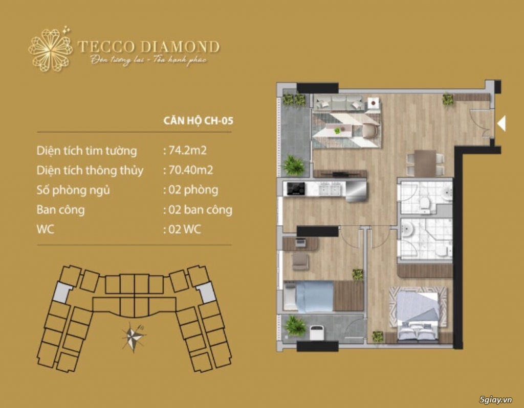 Bán căn hộ chung cư Tecco Diamond Thanh Trì nhận nhà ở ngay - 2