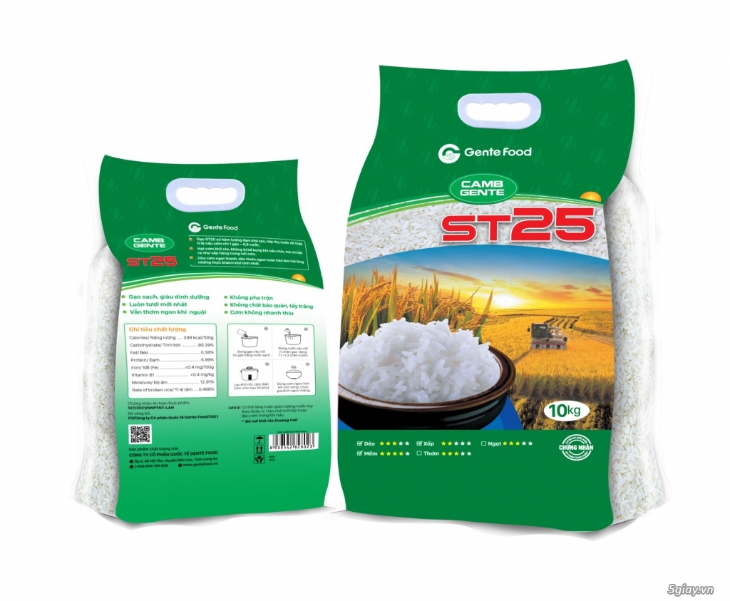 SỐC -  ST25 GENTE FOOD Túi 10kg chỉ còn 360,000/10kg + FREESHIP