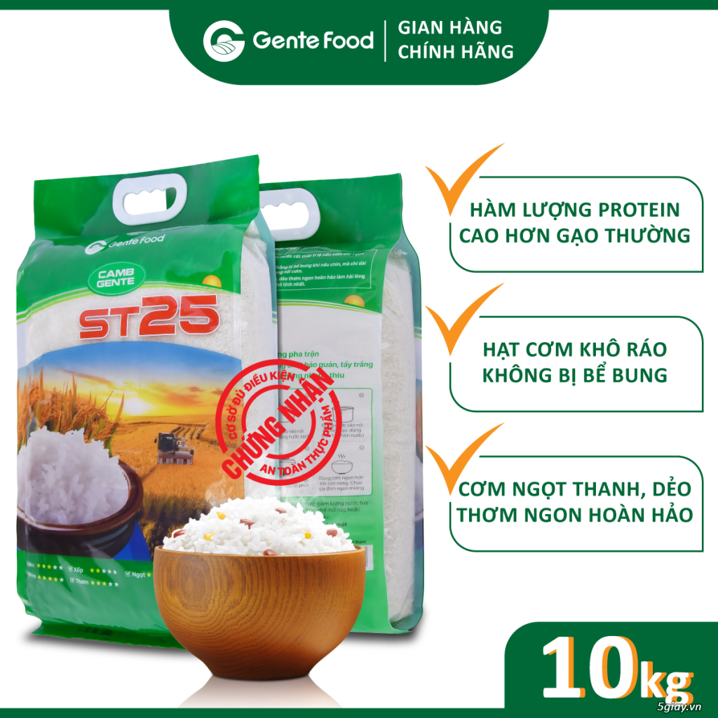 ST25 Gente food túi 10kg 220,000 chỉ còn 170,000