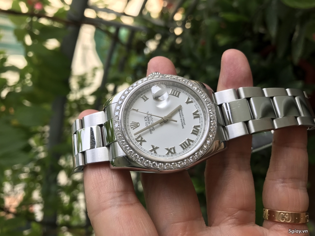 Đồng hồ Rolex chính hãng vành nạm kim cương - 13