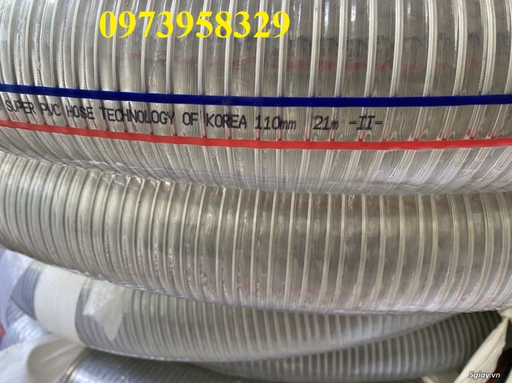 Ống nhựa mềm lõi thép PVC xanh dẫn hoá chất - xăng dầu D50 - D60 -D76 - 12