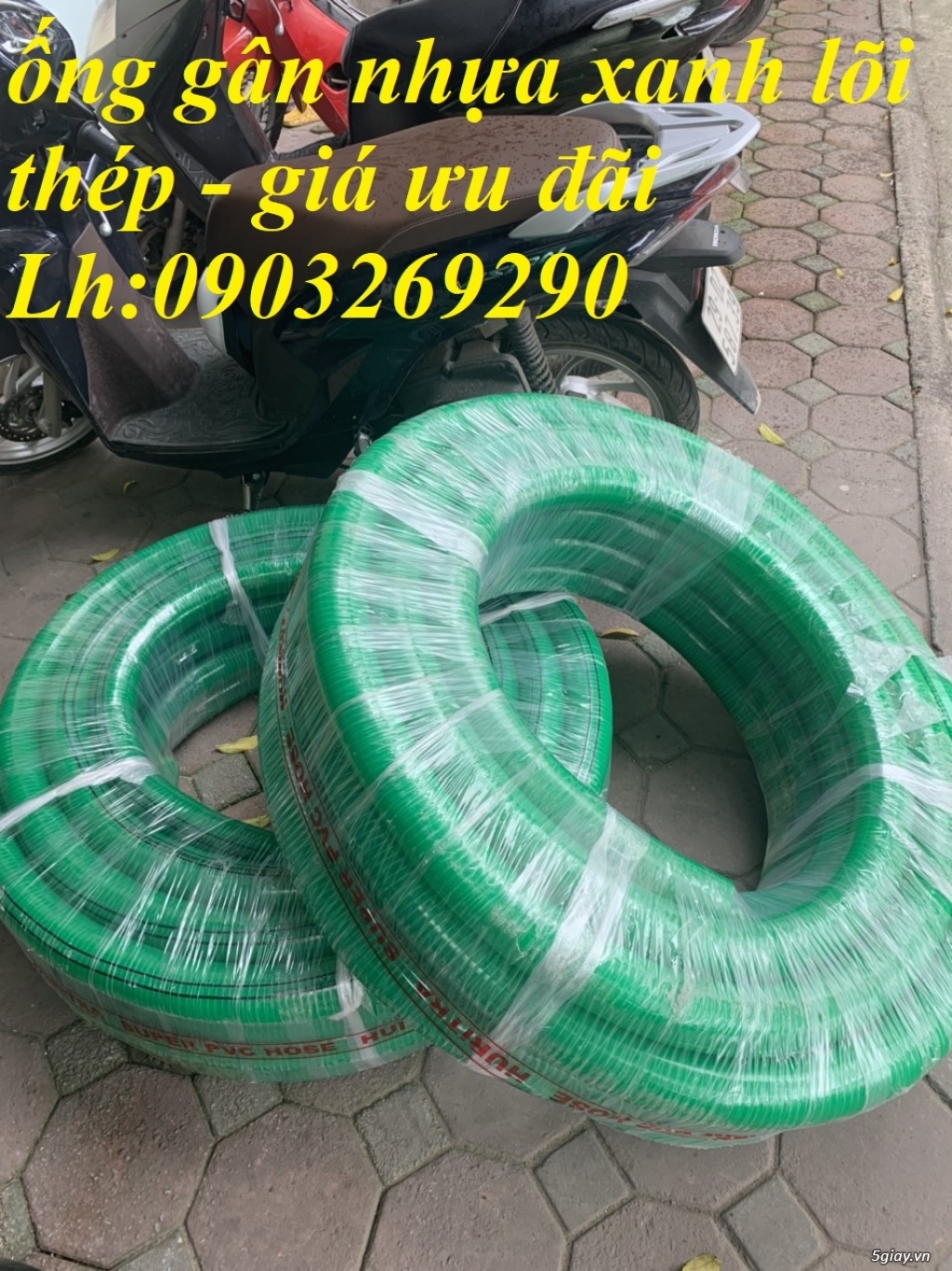 Ống nhựa mềm lõi thép PVC xanh dẫn hoá chất - xăng dầu D50 - D60 -D76 - 3