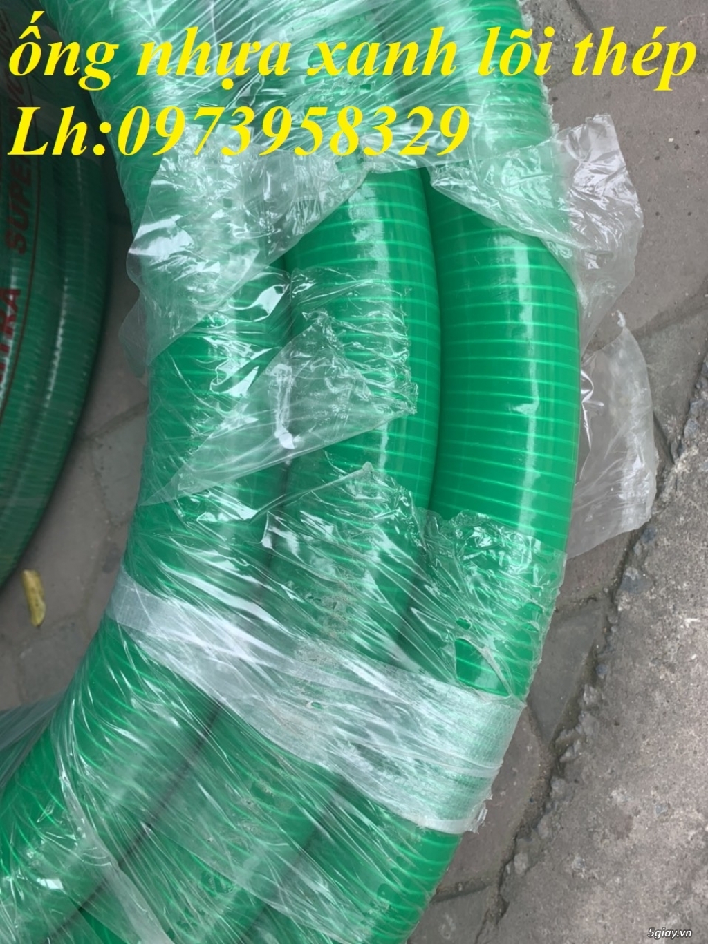 Ống nhựa mềm lõi thép PVC xanh dẫn hoá chất - xăng dầu D50 - D60 -D76 - 1