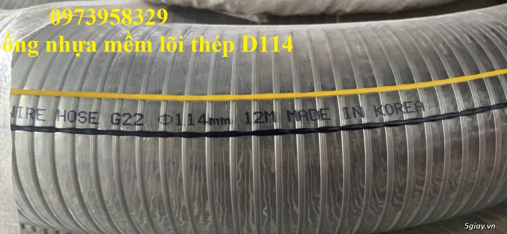 Ống nhựa mềm lõi thép PVC xanh dẫn hoá chất - xăng dầu D50 - D60 -D76 - 14