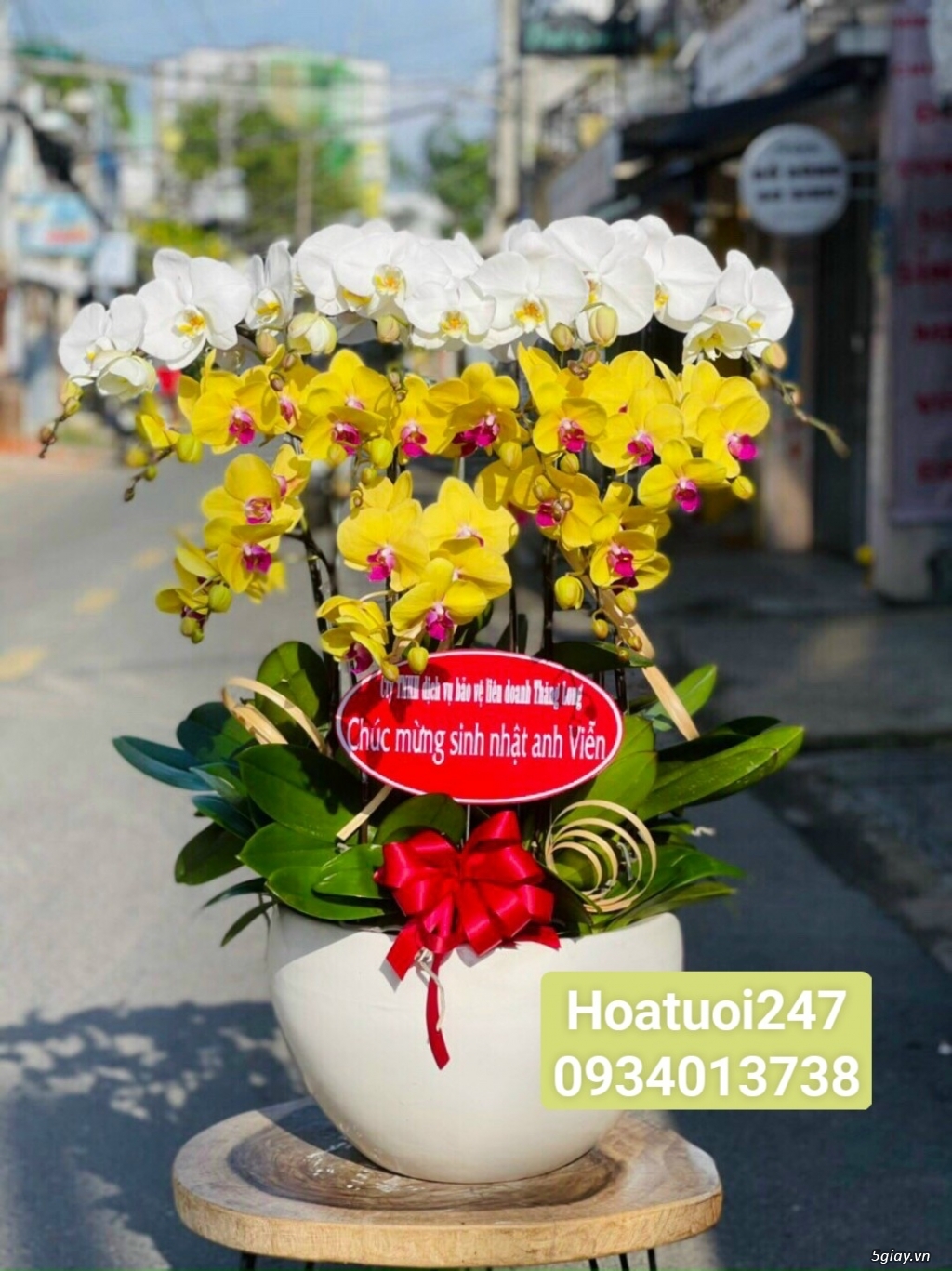 Các mẫu hoa chia buồn bằng Lan Hồ Điệp tại Shop Hoa Tươi 247 TPHCM - 25
