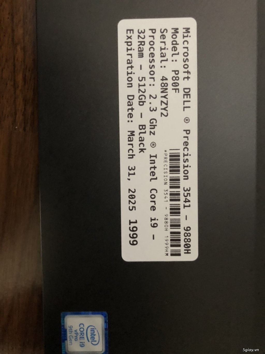 Cần bán: Dell precision 3541 intel core i9. 32Ram, 516gb. bh 31/3/2025