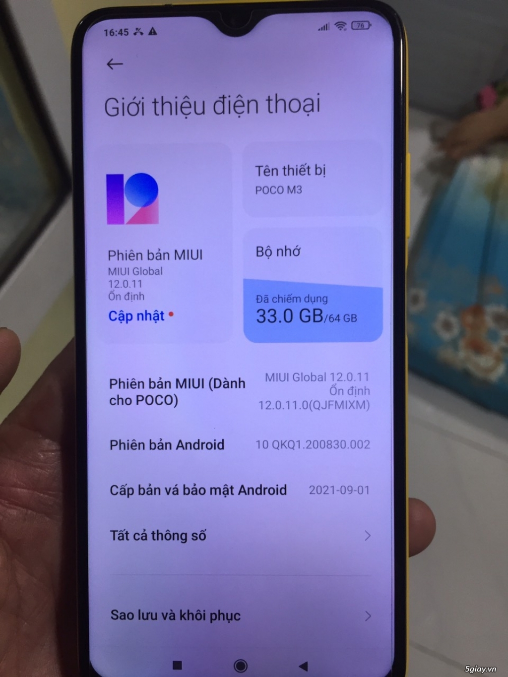 Cần bán : Xiaomi poco m3 64gb màu vàng