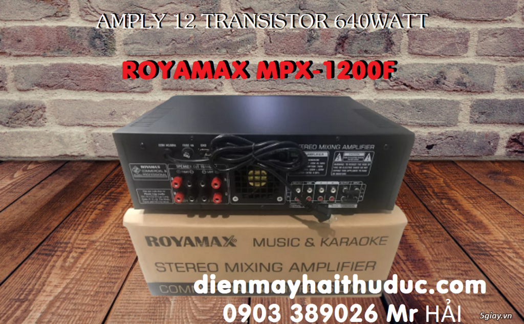 Amply Royamax MPX-1200F Bluetooth thiết kế 12 con sò công suất 640Watt - 1