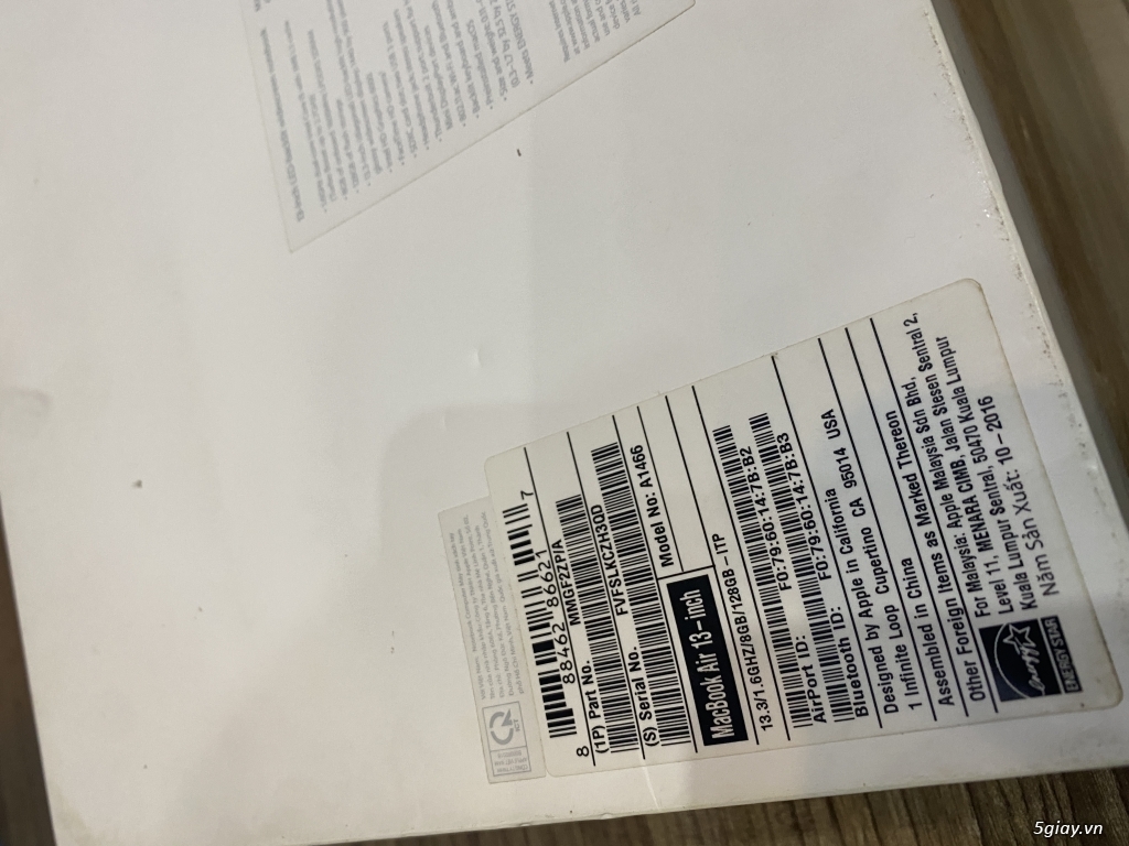 Cần bán Mac air 2016 13inch zin 100% Fullbox