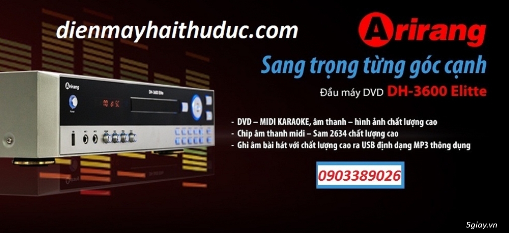 Đầu Karaoke 5 số Arirang DH-3600 Elite tặng 2 micro AR-3.6C - 4