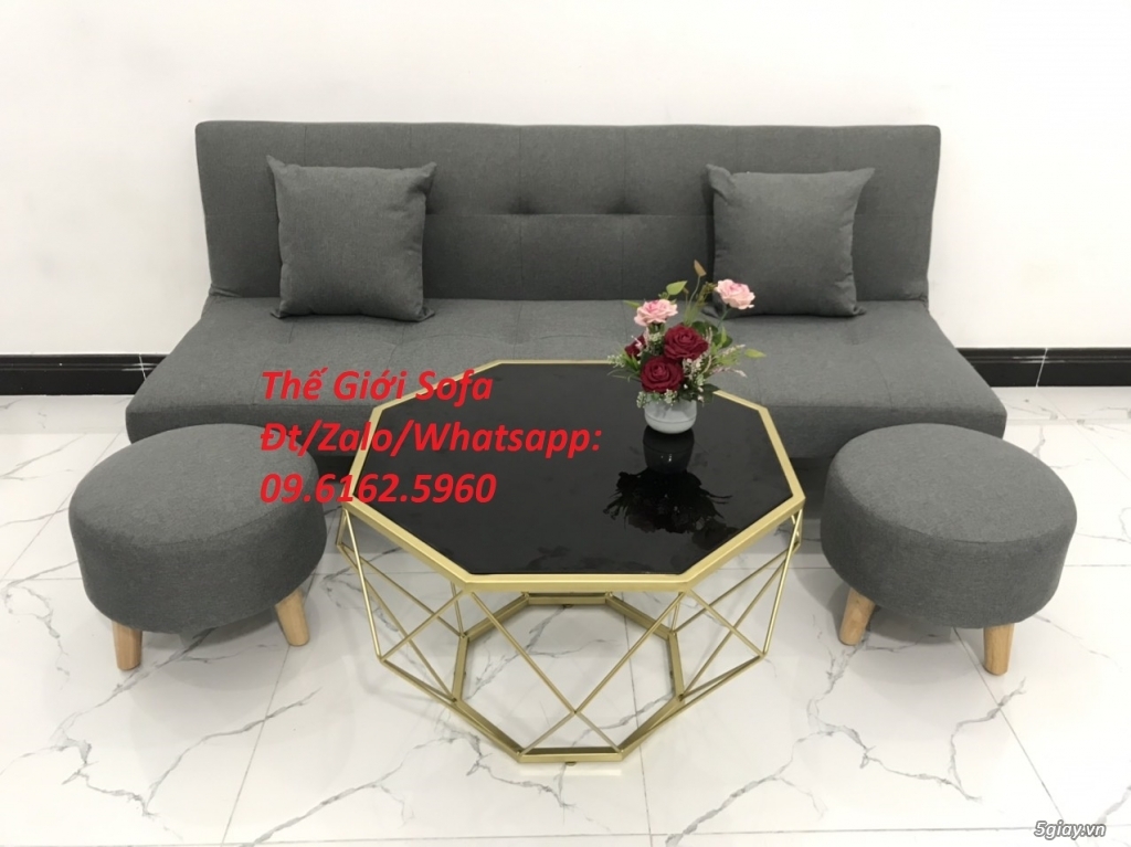 Bộ bàn ghế sofa bed giường màu xám ghi ở Thế Giới Sofa HCM - 11