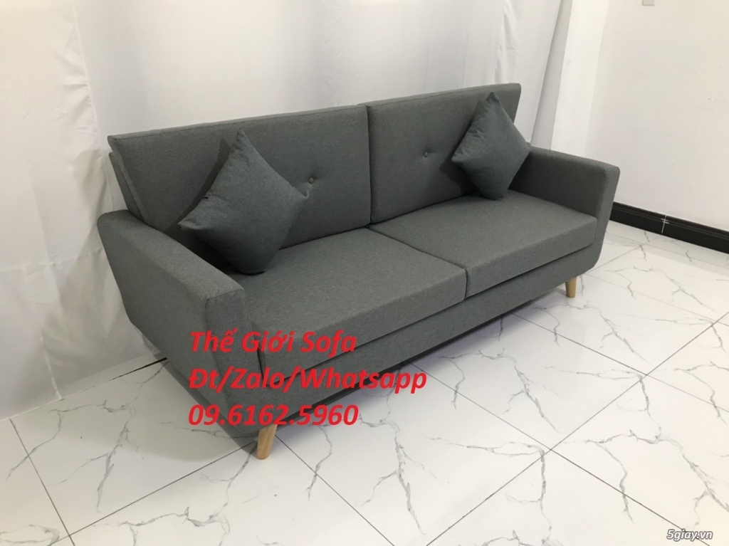 Bộ bàn ghế sofa băng dài 1m9 màu xám ghi đen ở Thế Giới Sofa HCM - 8