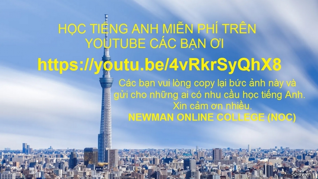 Học tiếng Anh miễn phí trên kênh Youtube: Newman Online College (NOC)