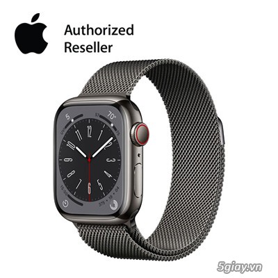 Apple watch bản thép 8 45mm graphite new seal esim